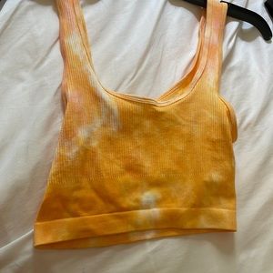 URBAN OUTFITTERS Orange/pink tie dye cropped tanktop